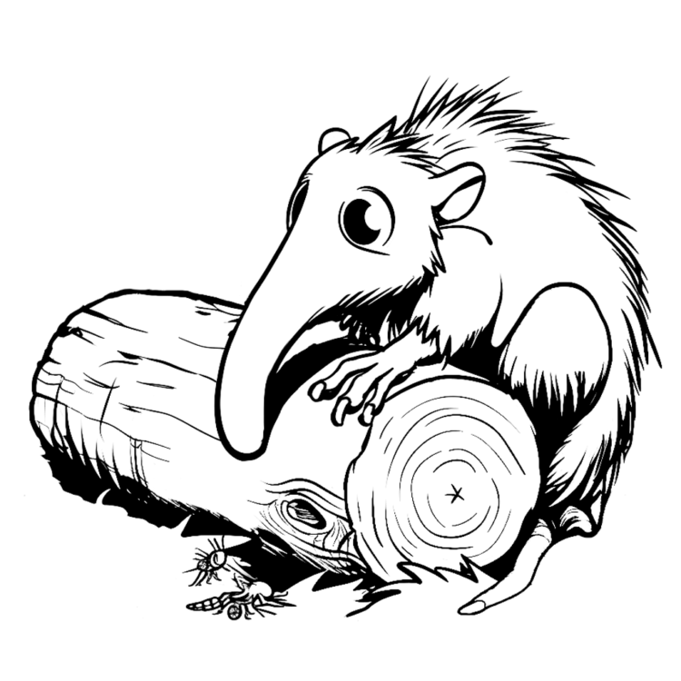 Ausmalbild Ameisenfressender Ameisenbär