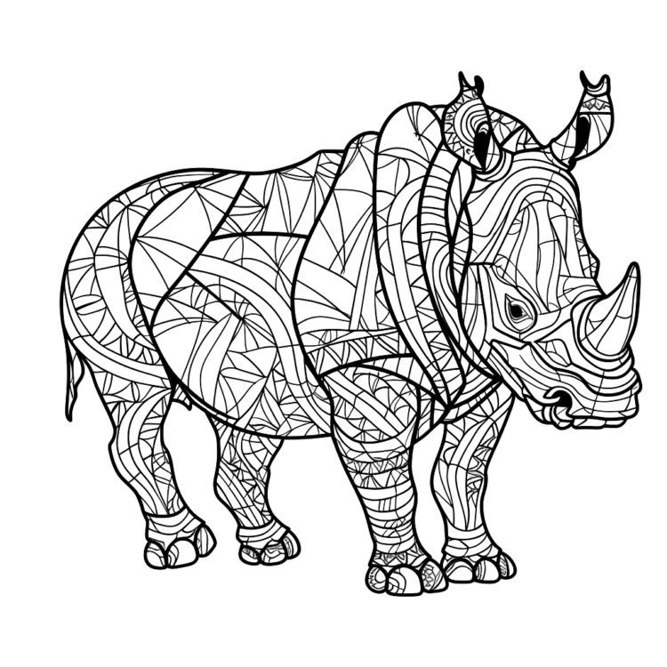 Ausmalbild Anmutiges Nashorn