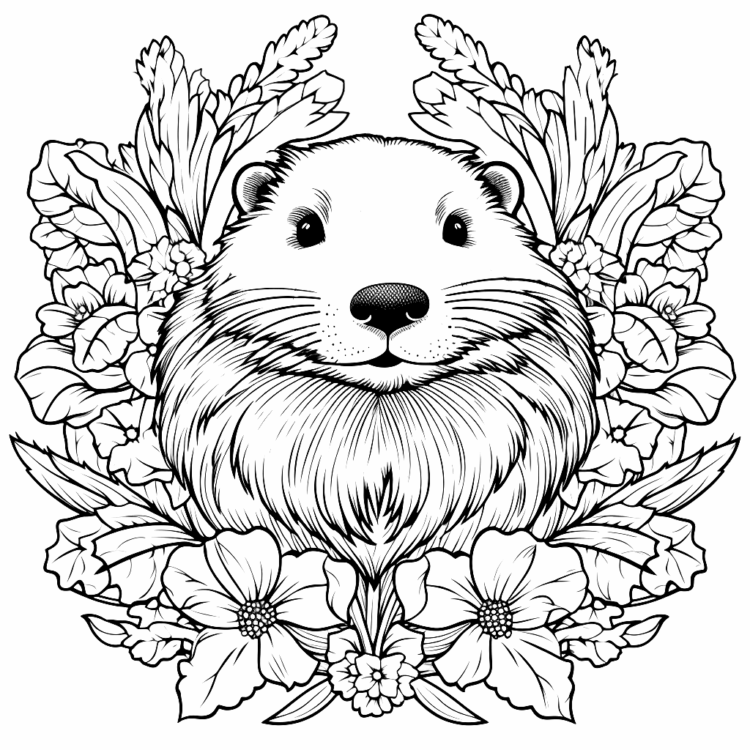 Dibujo para colorear flor castor