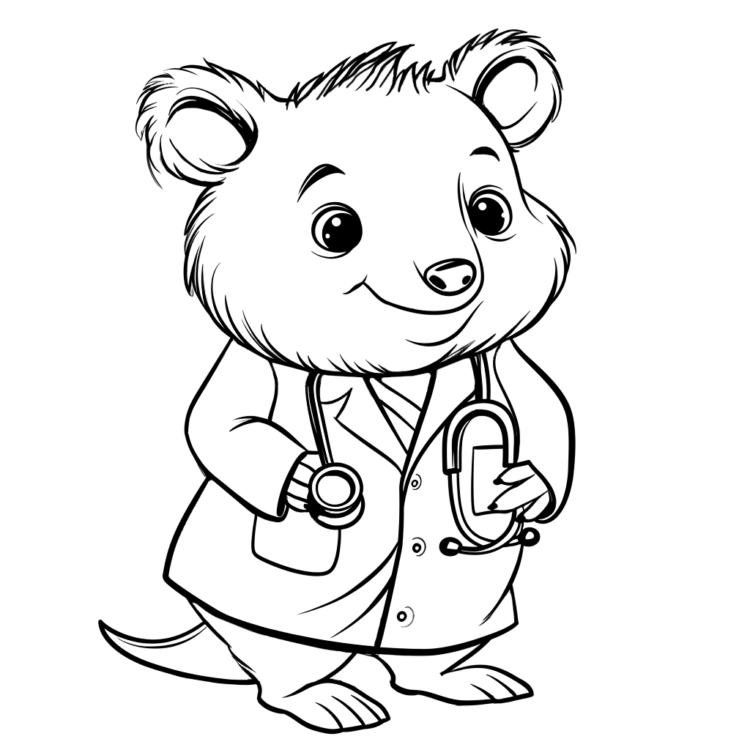 Dibujo para colorear Doctor Wombat
