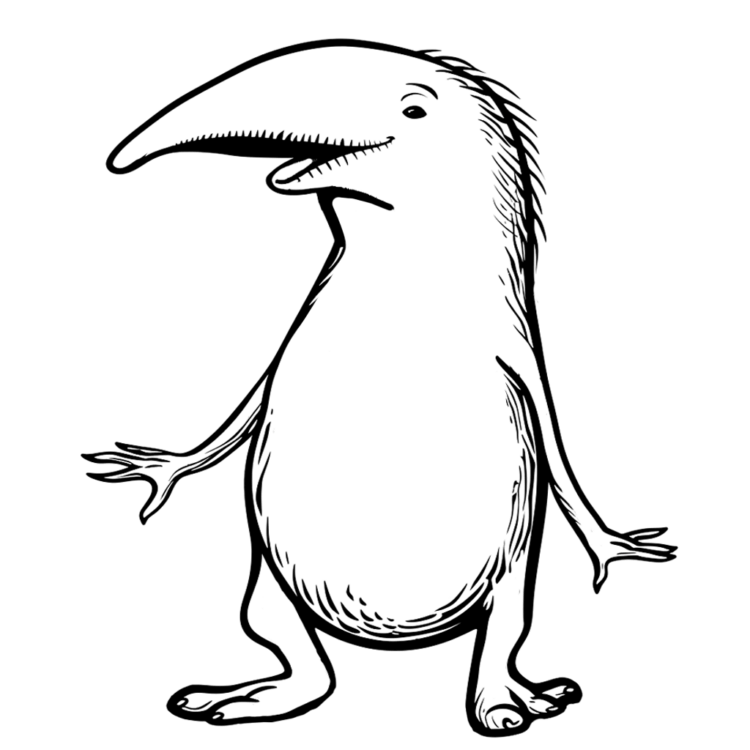 Ausmalbild Dünner Ameisenbär