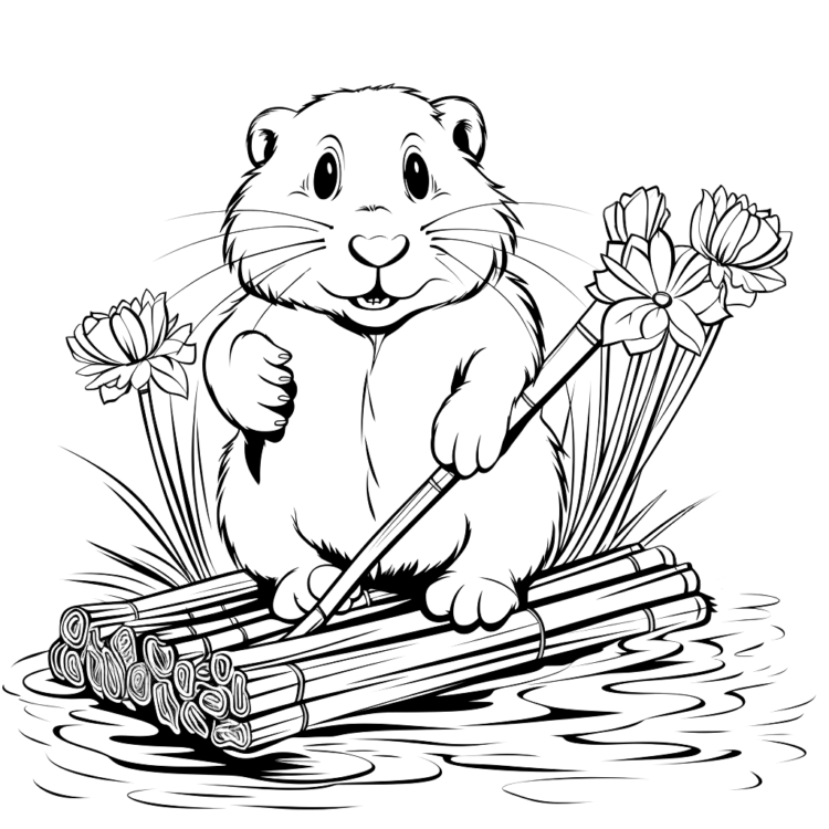 Dibujo para colorear castor ocupado