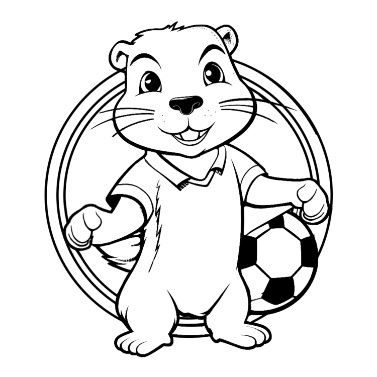 Coloring picture Friendly otter