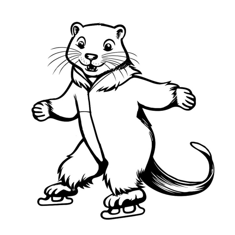 Dibujo para colorear nutria feliz