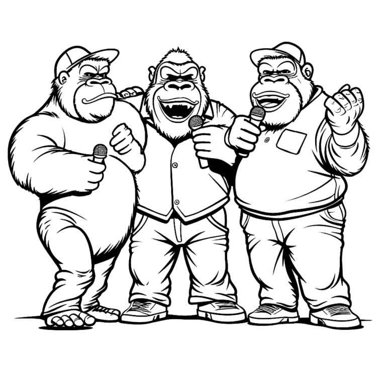 Coloring picture gorillas