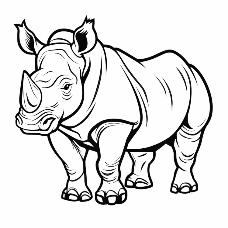 Dibujo para colorear rinoceronte errante