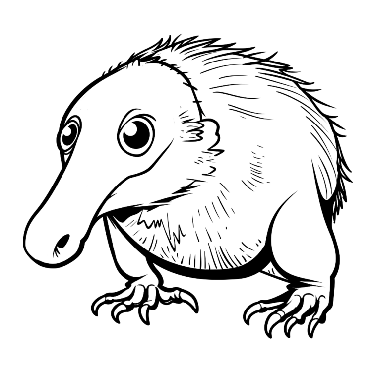 Dibujo para colorear cazador de escarabajos oso hormiguero