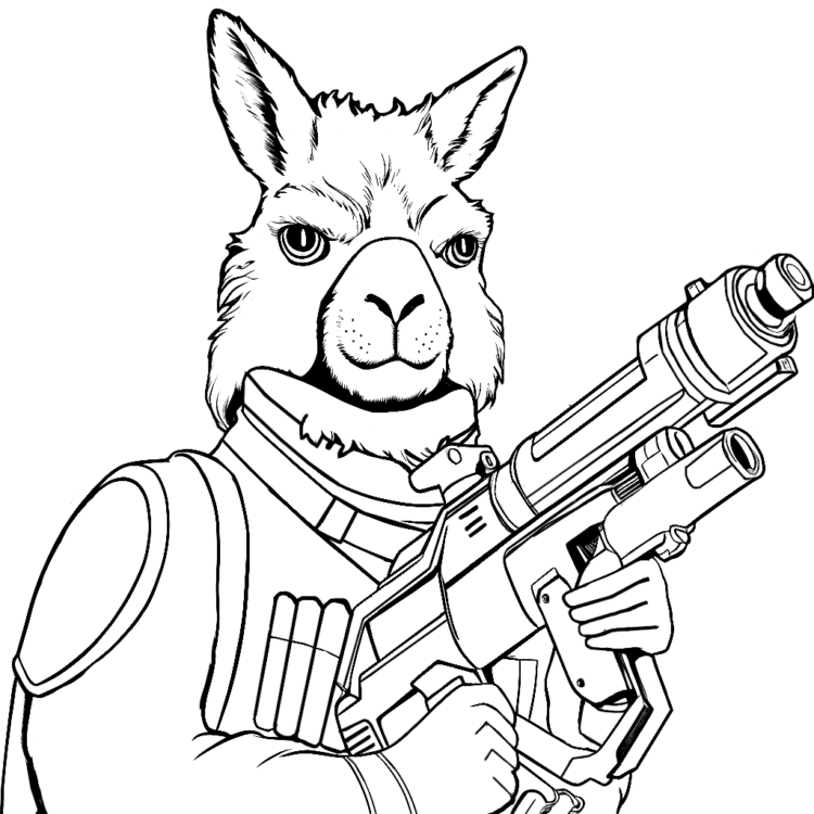 Ausmalbild Kämpferlama