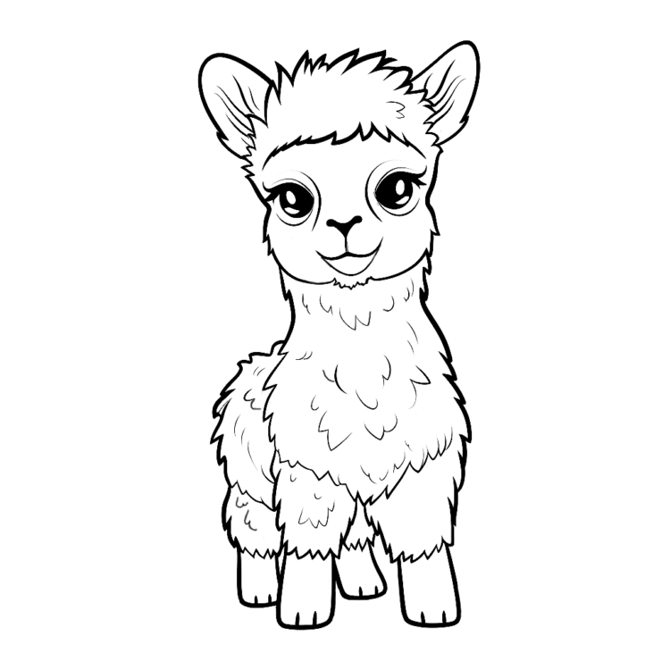 Ausmalbild Kleines Lama