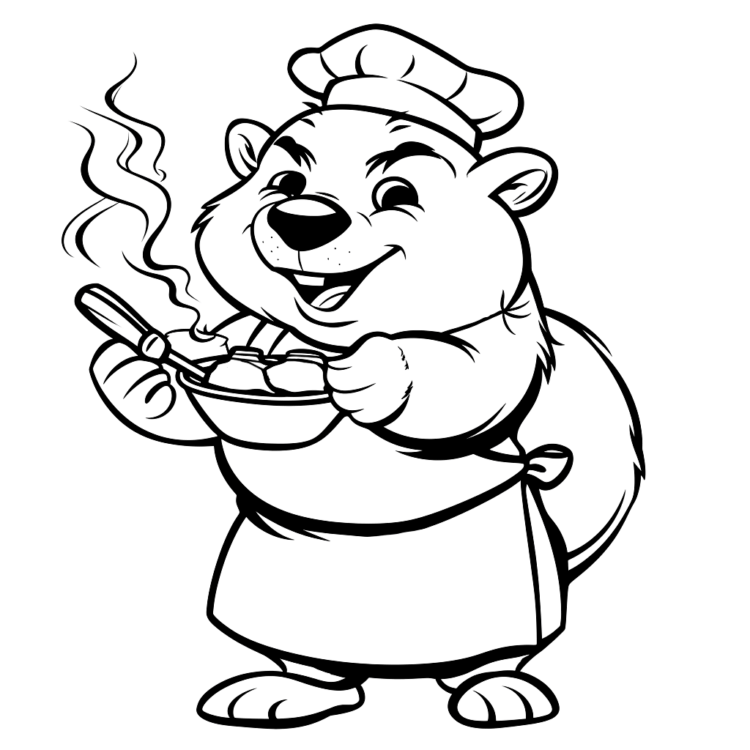 Ausmalbild Koch Wombat
