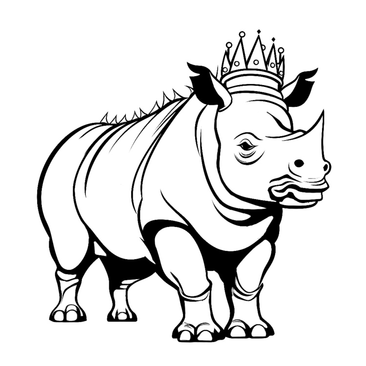 Ausmalbild Königliches Nashorn