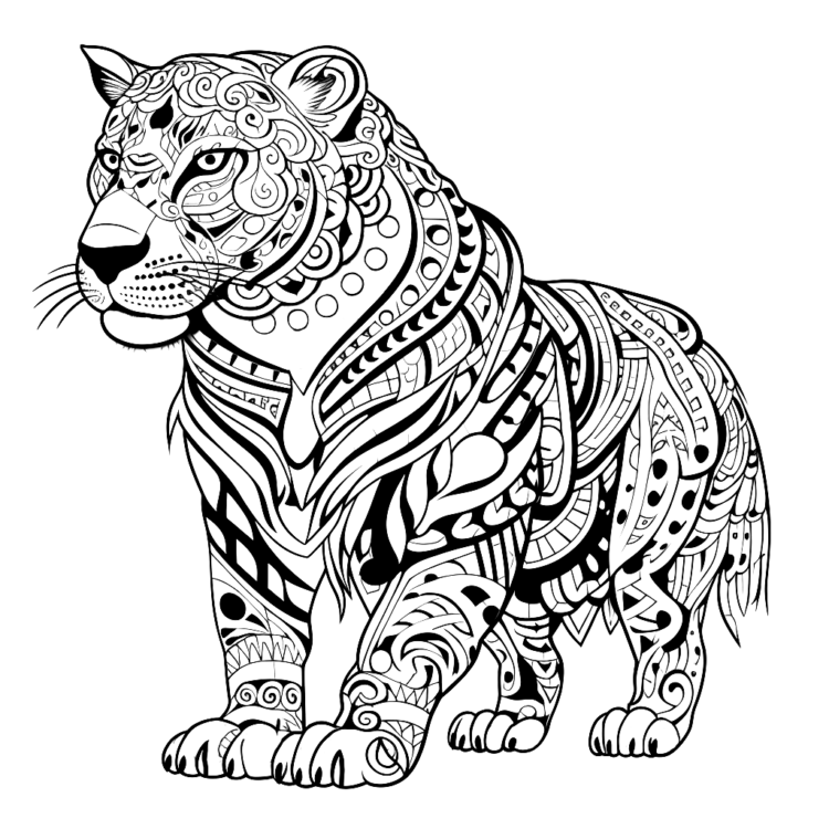 Ausmalbild Kräftiger Jaguar