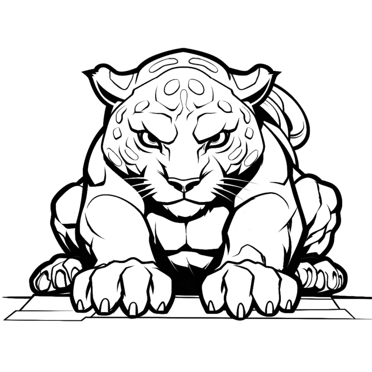 Majestic jaguar coloring page