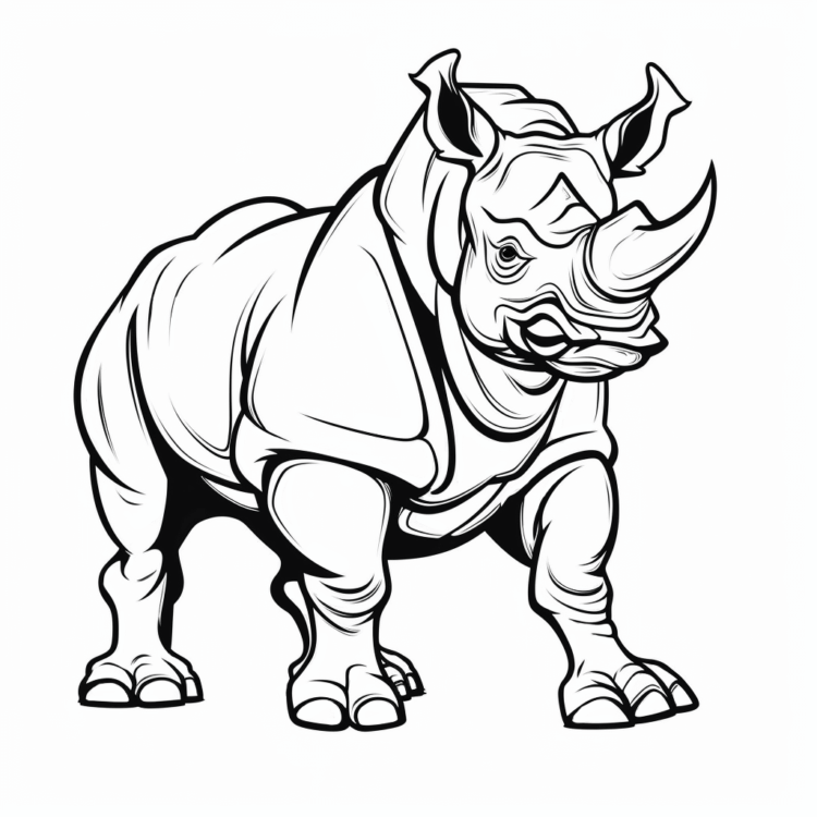 Majestic rhinoceros coloring page