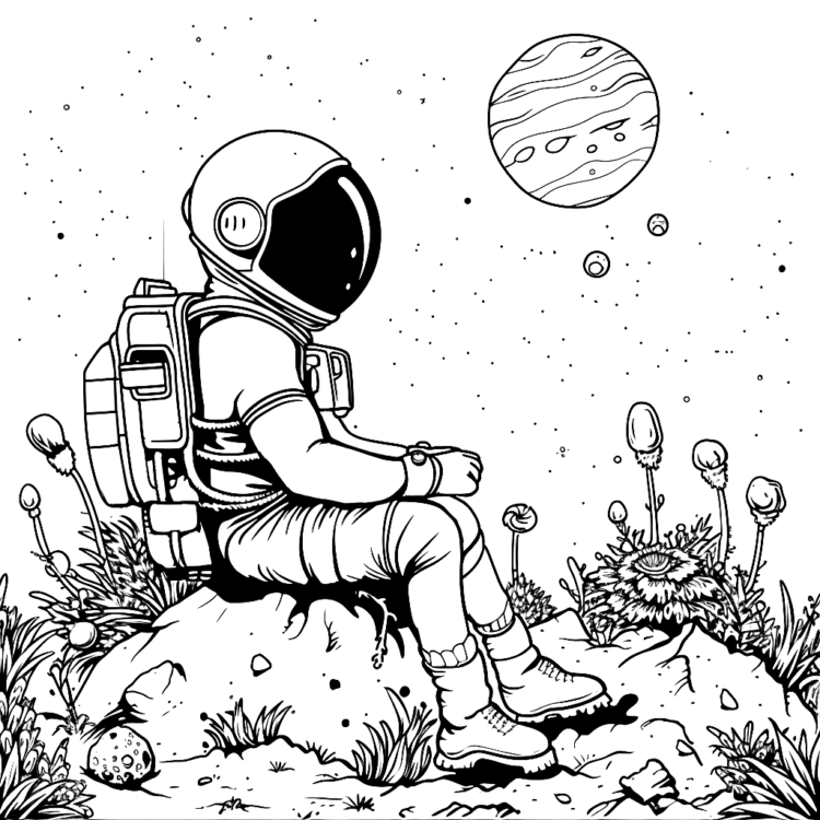 Coloring picture Afterclick in space