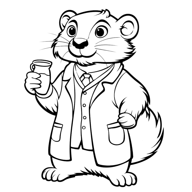 Dibujo para colorear Nutria curiosa