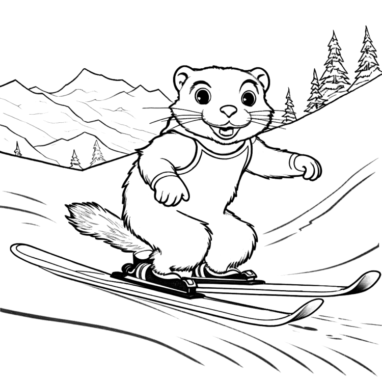 Coloring picture cute otter