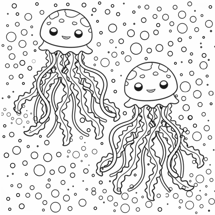Dibujo para colorear medusas