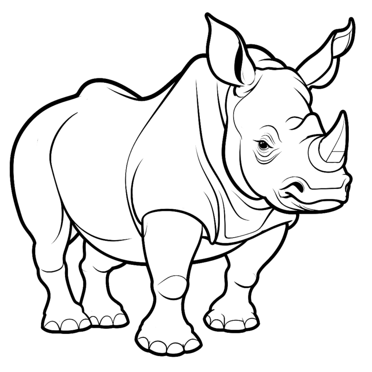 Ausmalbild Stilles Nashorn