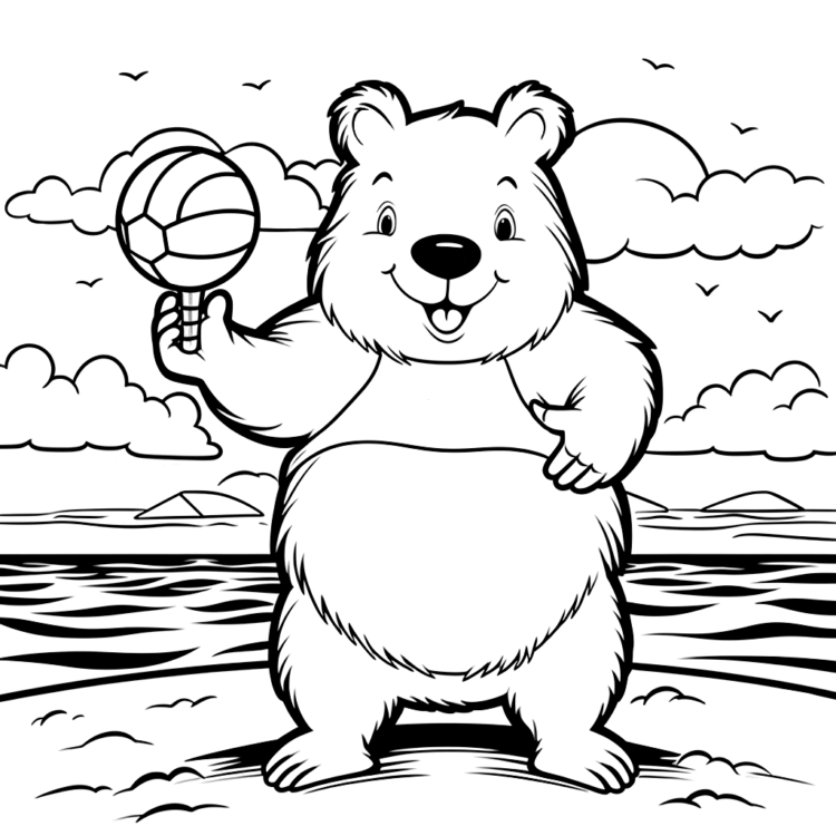 Dibujo para colorear Wombat juguetón