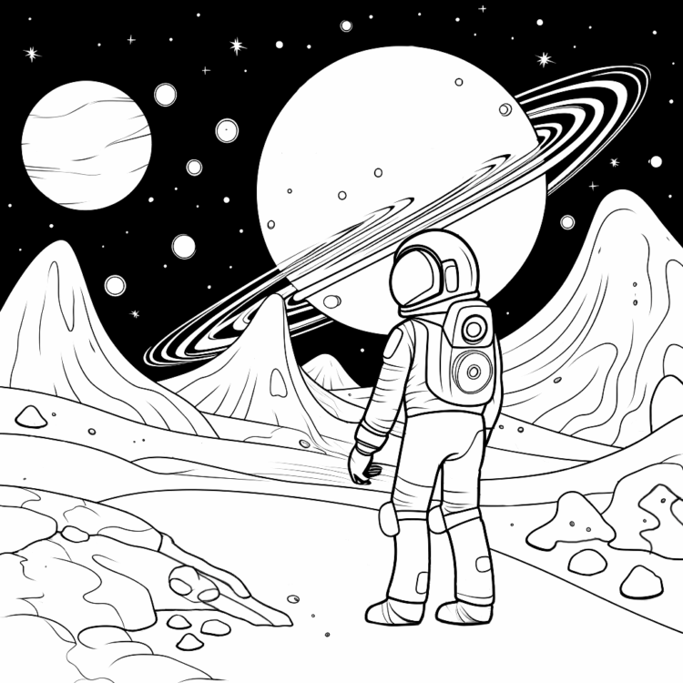 Coloring picture Dreamy in space