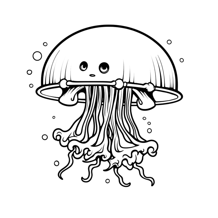 Coloring picture Dreamy jellyfish