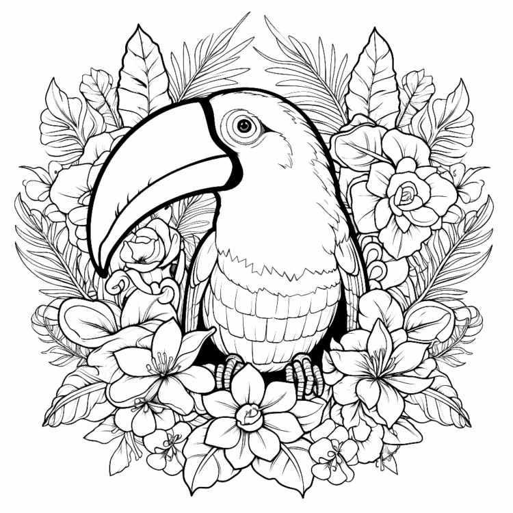 Dibujo para colorear Tucán soñador