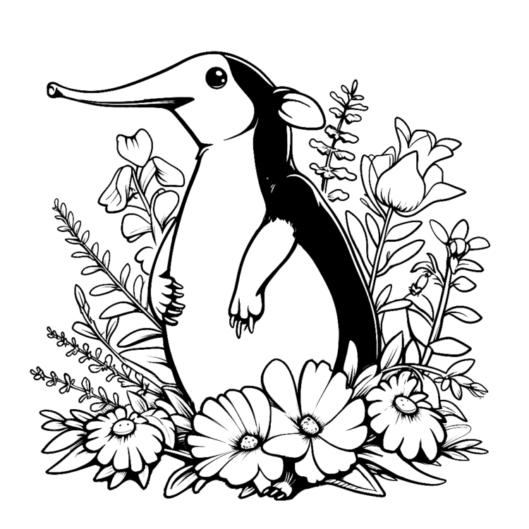 Meadow anteater coloring page