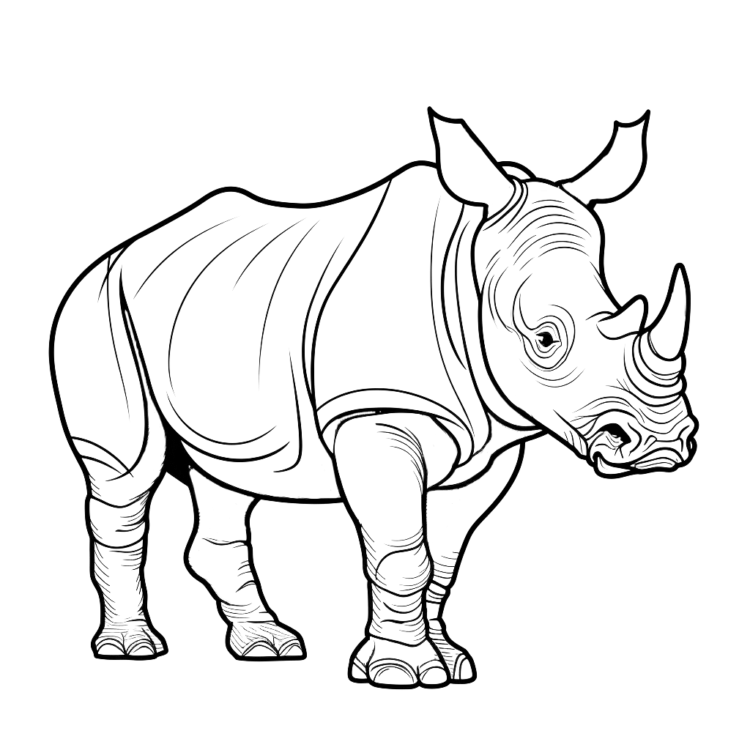 Desert rhino coloring page
