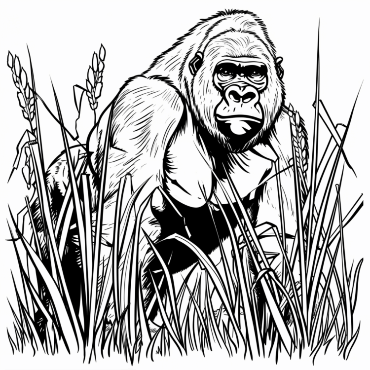 Gorilla Ausmalbilder zum Ausdrucken
