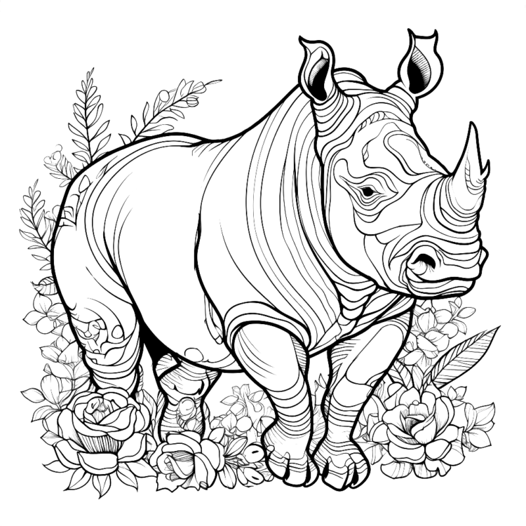 Rhino coloring pictures to print