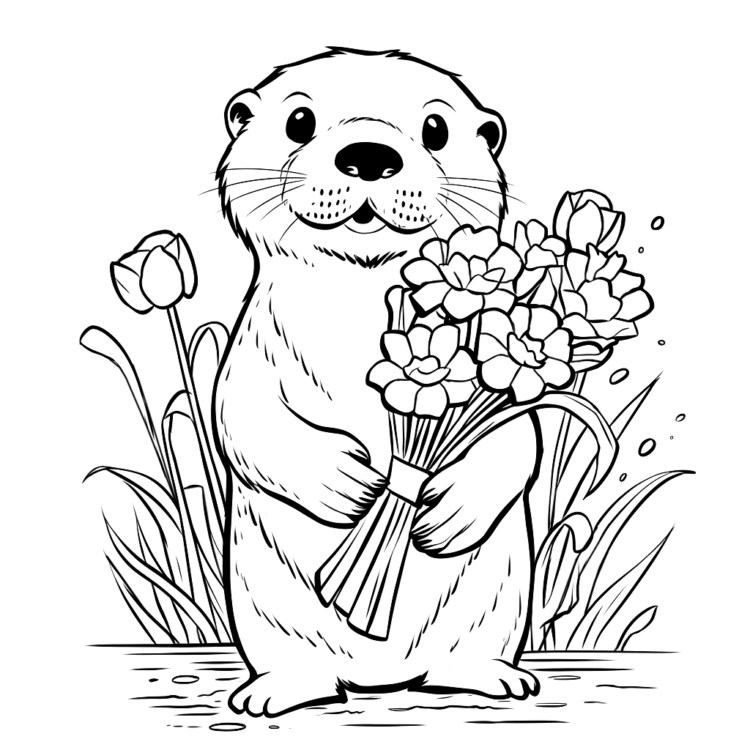 Otter coloring pages