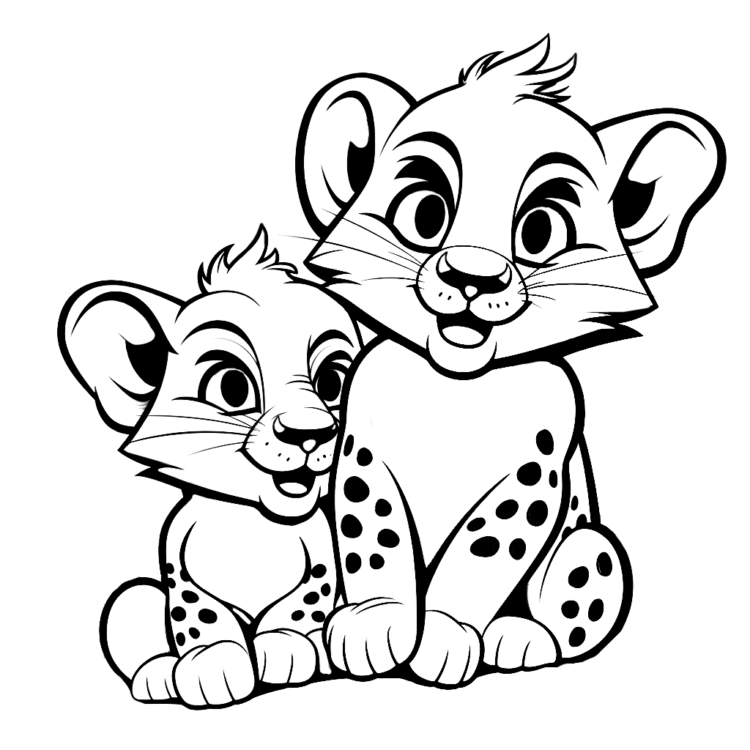 Dibujo para colorear pintura de guepardo