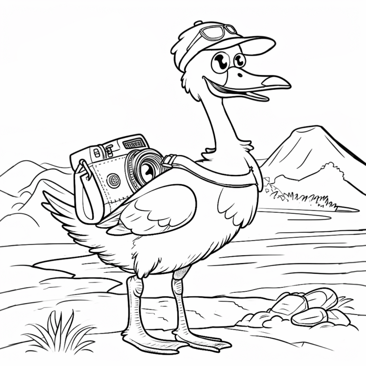 Coloring picture adventurer goose