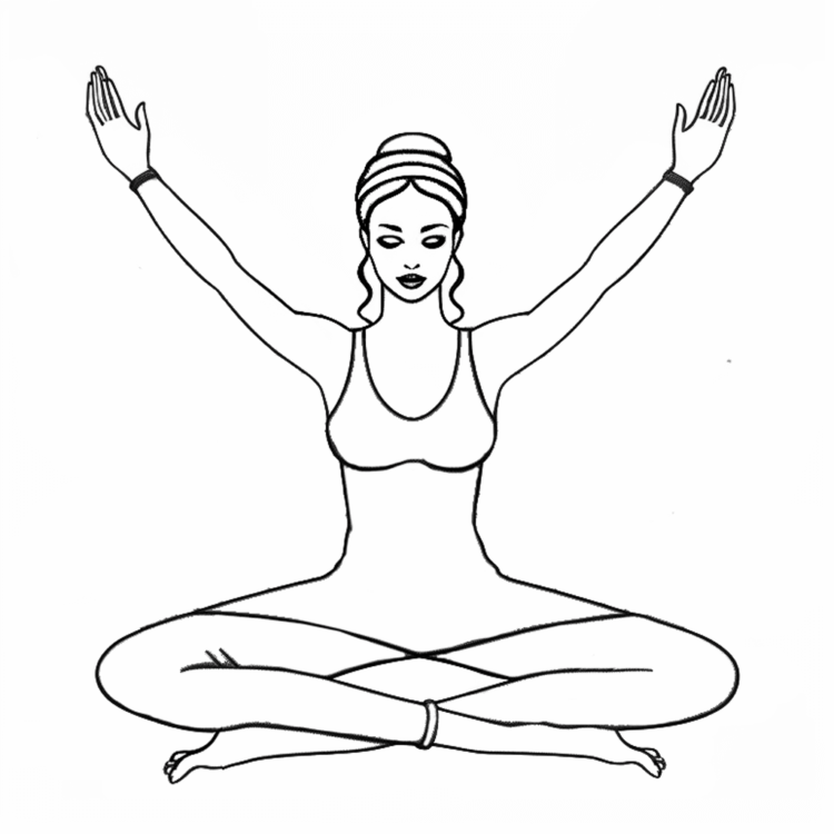 Mindfulness yoga coloring page
