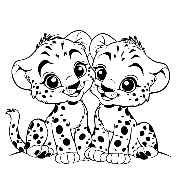 Dibujo para colorear agraciado guepardo