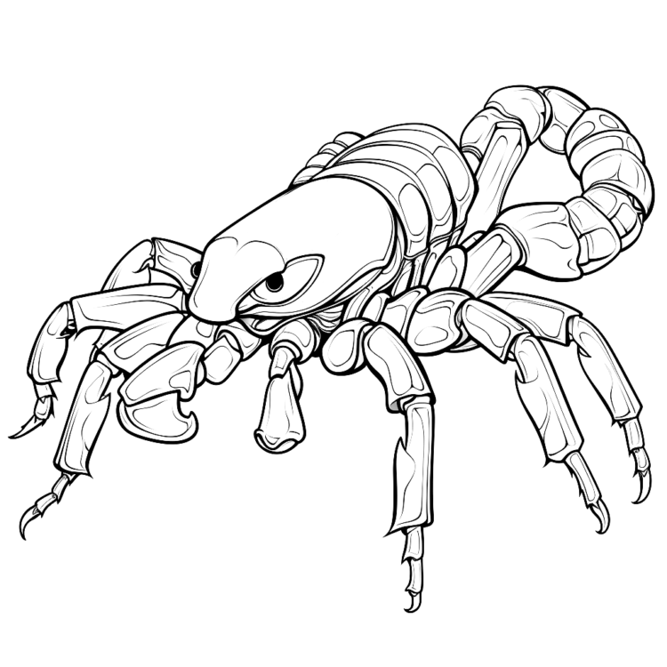 Dibujo para colorear escorpión morador de dunas