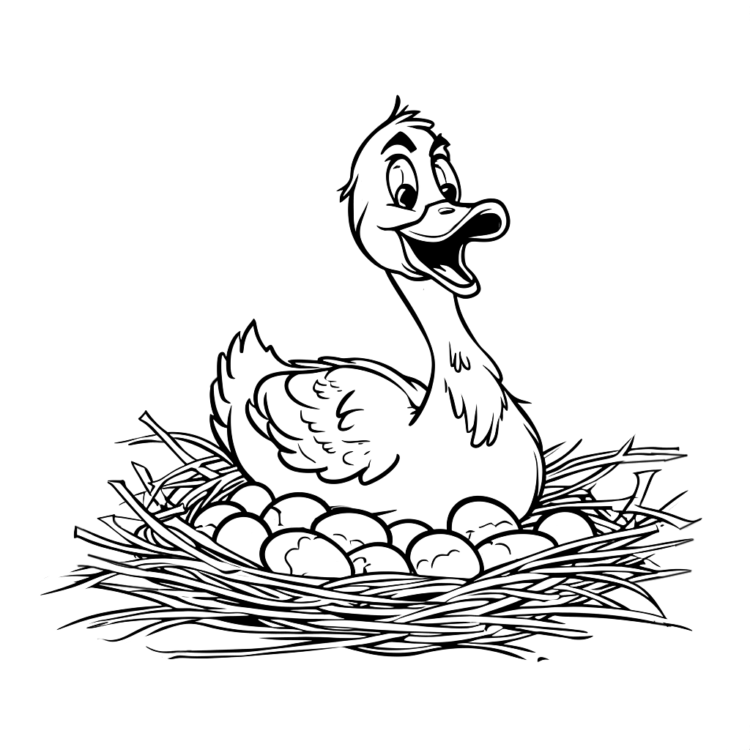 Coloring picture A goose