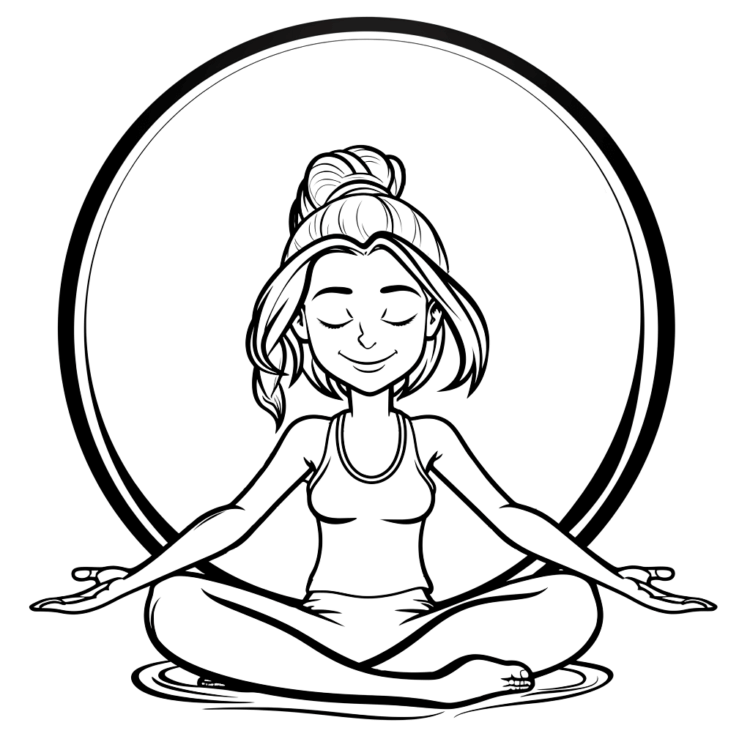 Coloring picture Simple meditation