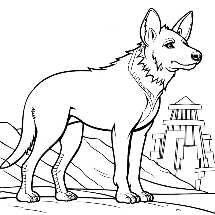 Dibujo para colorear Hiena seria