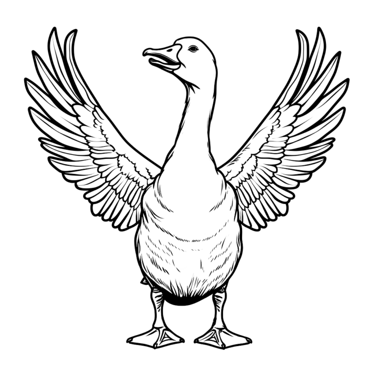 Dibujo para colorear de Ganso volador