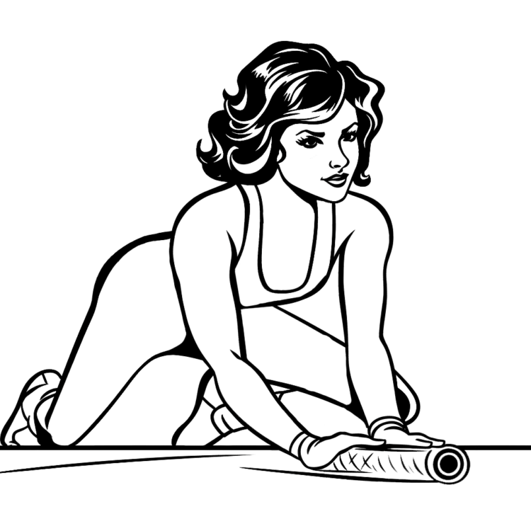 Ausmalbild Frau auf Yogamatte