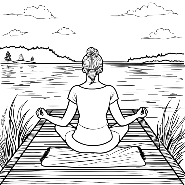 Dibujo para colorear Yoga tranquilo
