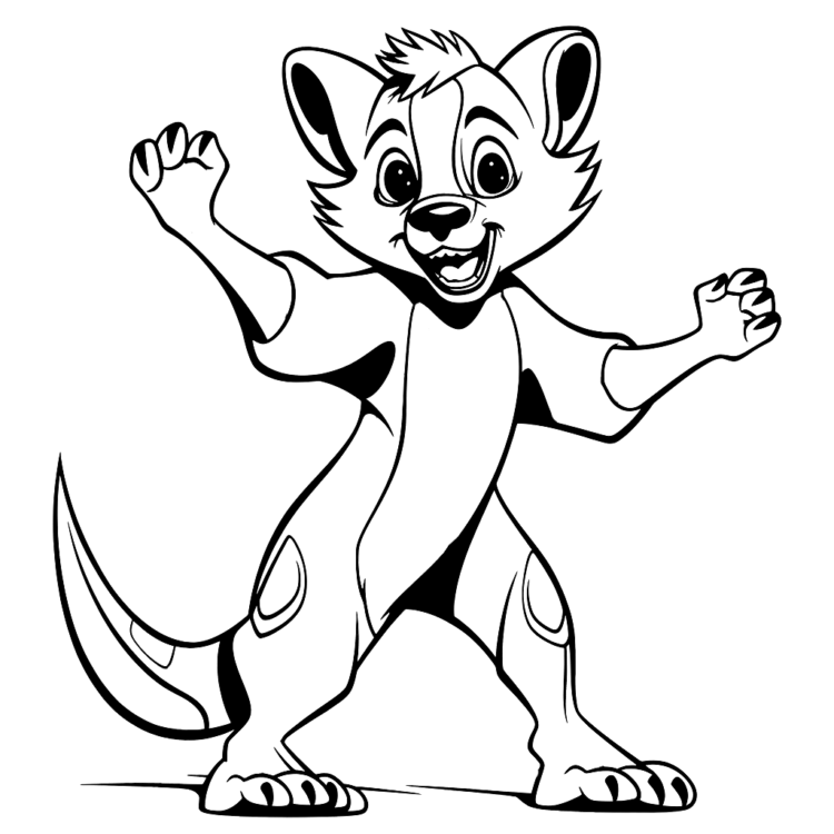 Coloring picture Happy hyena