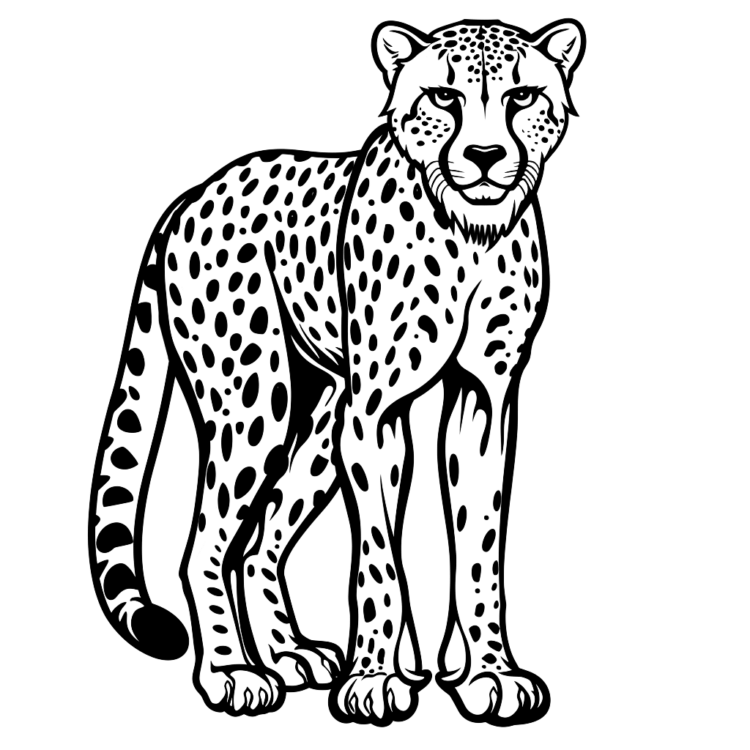 Página para colorear de Guepardo