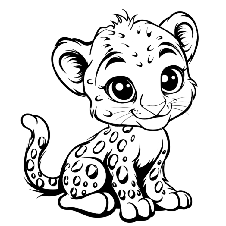 Ausmalbild Gepard Mandala
