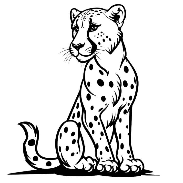 Coloring Cheetah Template