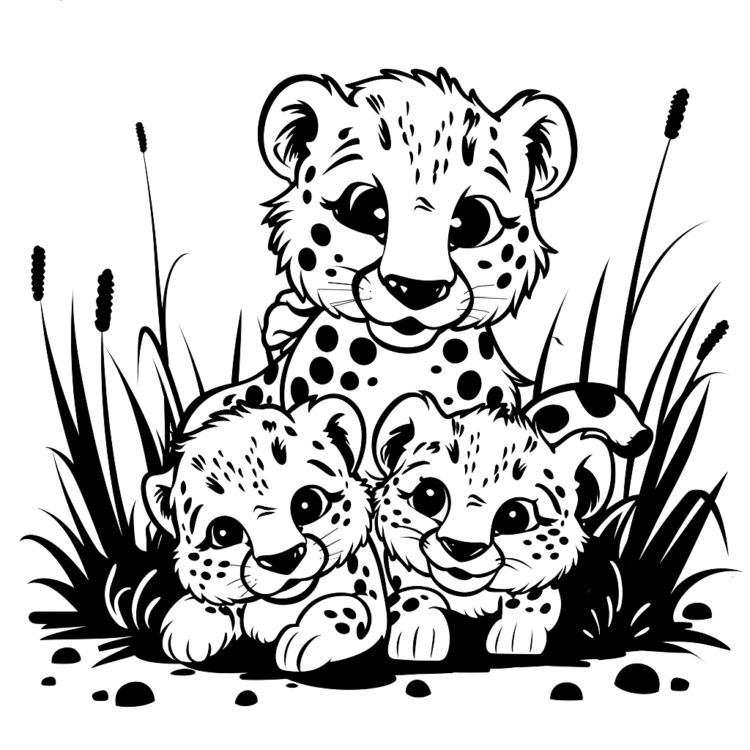 Plantilla de página para colorear de Guepardo