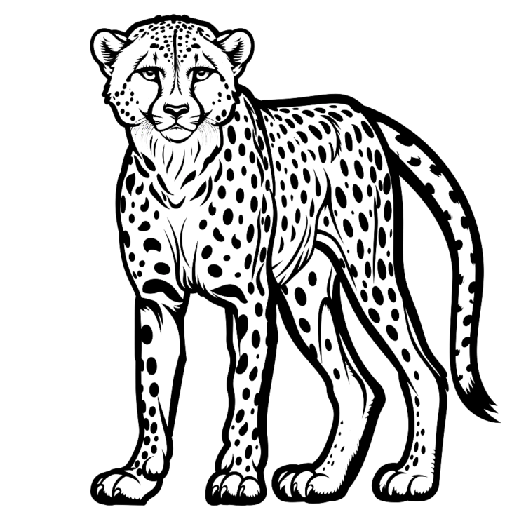 Dibujo para colorear de Guepardo sprint