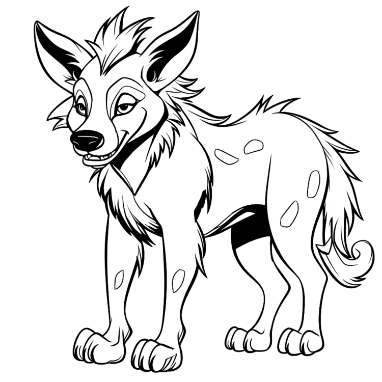 Dibujo para colorear de Hiena sonriente